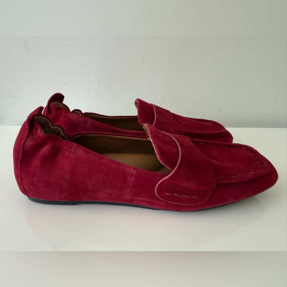 GENTLE SOULS By KENNETH COLE Sophie Slip-On Suede Flat Loafers Shoes 9 Red - Picture 3 of 7